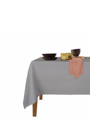 Набір столовий: скатертина (140х180 см) та серветки (35х35 см, 4 шт.) GreyDark/Brick  | 6036172