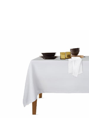 Набір столовий: скатертина (140х180 см) та серветки (35х35 см, 4 шт.) Grey/White  | 6036173