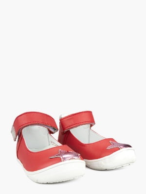 Туфли красные с аппликацией | 6037213