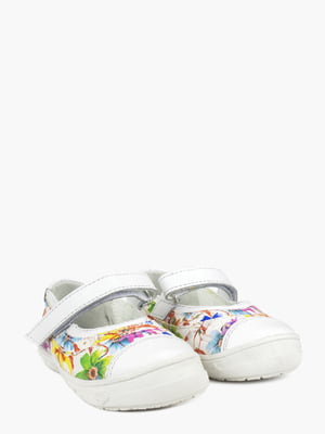 Туфли белые с цветочным принтом | 6037218