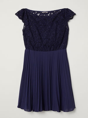 Сукня А-силуету темно-синя | 5990300