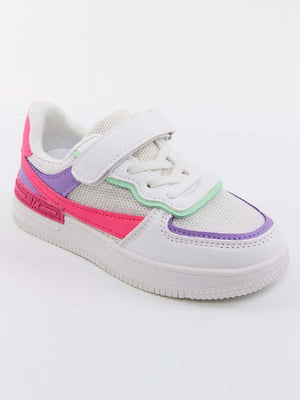 Кросівки білі з різнокольоровими вставками | 6045370