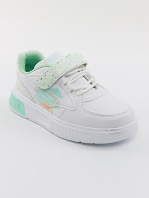 Кросівки біло-зелені з принтом | 6045398