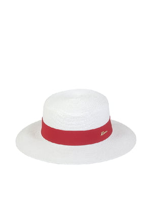 Шляпа белая с красной лентой | 6044190