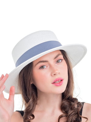 Шляпа белая с серой лентой | 6044192