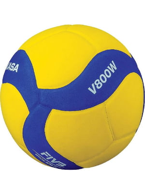 М'яч волейбольний синьо-жовтий із принтом | 6054360