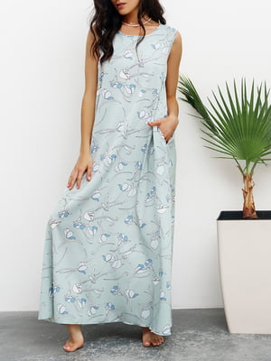 Сукня А-силуету оливкова з квітковим принтом | 6054641