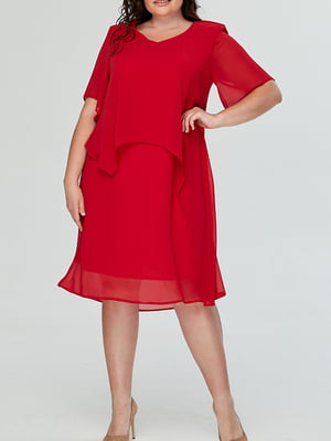 Платье А-силуэта красное | 6056209