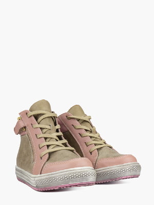Ботинки коричнево-розовые | 6055916