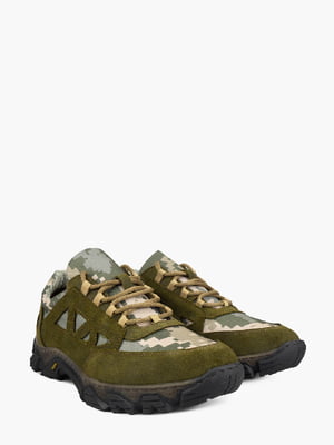 Кросівки зелені з камуфляжним принтом | 6069557
