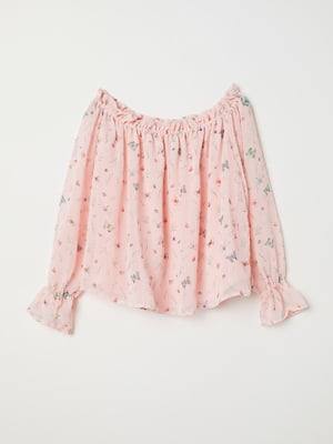 Блуза розовая в принт | 5926148