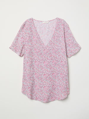 Блуза розовая в принт | 5926198