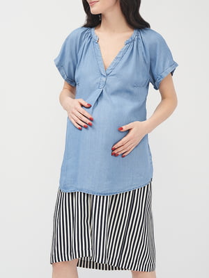 Блуза для беременных голубая | 5926973