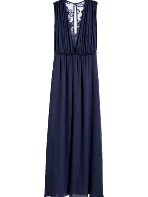Платье с кружевом синее | 6008715