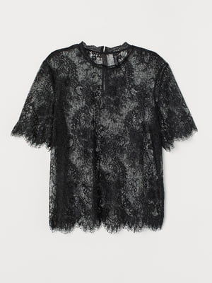Блуза кружевная черная | 6008935