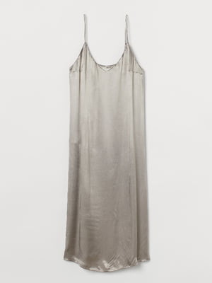 Платье атласное серебристого цвета | 6009381