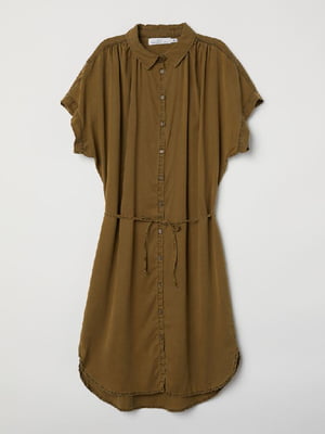 Сукня-сорочка кольору хакі | 6068237