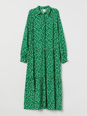 Платье зеленое в принт | 6068395