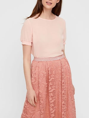 Блуза розовая с резинками на рукавах | 6074995