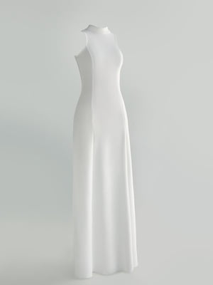 Платье белое с разрезом | 6080328
