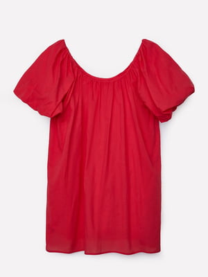 Платье красное с пышными рукавами | 6080338