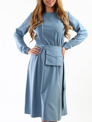 Сукня А-силуету сіро-блакитна | 6081220