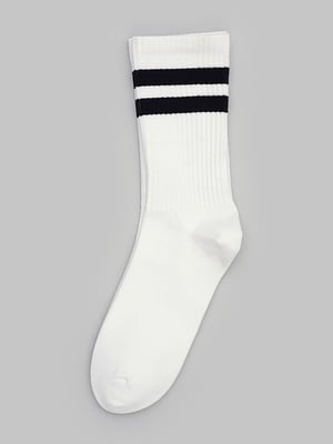 Носки белые с полосками | 6081365