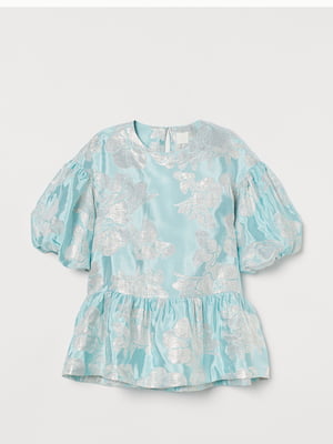Блуза голубая с рисунком | 6085825