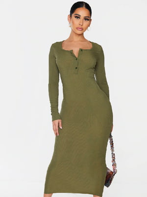 Сукня-футляр кольору хакі | 6087740