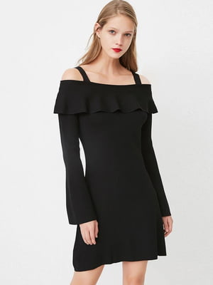 Платье А-силуэта черное | 6087871