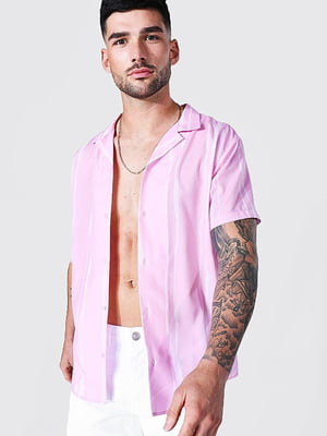 Рубашка розовая в полоску | 6088136