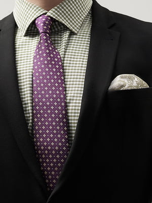 Краватка фіолетова з дрібним квітковим при візерунком | 6089954