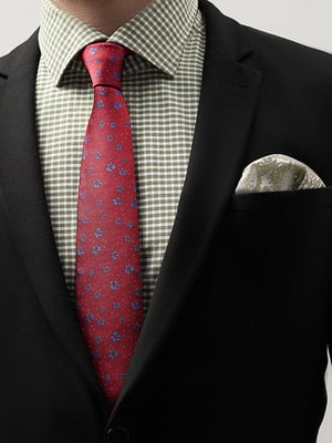 Краватка червона в горох і квітковий принт | 6089957