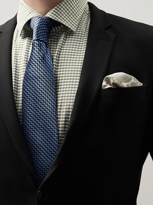 Краватка чорно-синя в зигзагоподібну смужку | 6089973
