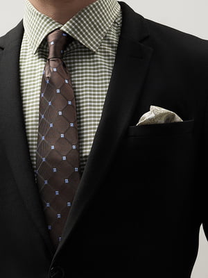 Краватка темно-коричнева в дрібний візерунок | 6089983