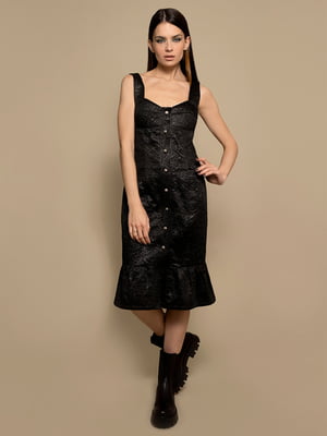 Платье-футляр черное с декором | 6091750