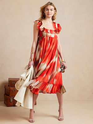 Платье А-силуэта абстрактной расцветки | 6095161