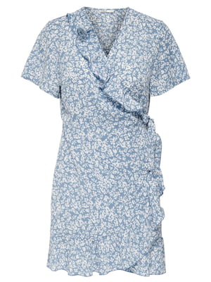 Сукня блакитна з квітковим принтом | 6095796