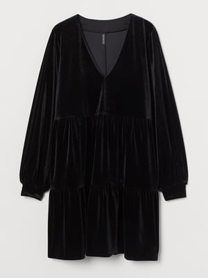 Платье велюровое черное | 6069769