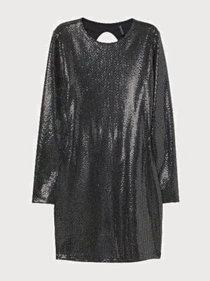 Платье с пайетками черное | 6081901