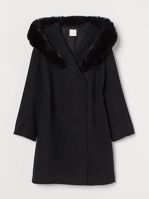 Пальто с капюшоном черное | 6081963