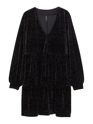 Платье велюровое черное | 6097160