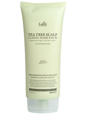 Маска-пілінг для шкіри голови з чайним деревом Tea Tree Scalp Hair Pack Lador (200 мл) | 6101633