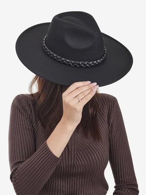 Шляпа черная с декором | 6103155