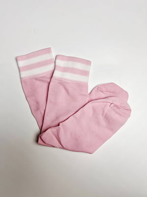 Носки розовые с полосками | 6110144