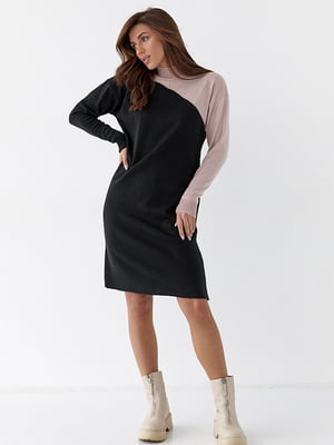 Платье-свитер черно-розовый | 6111357