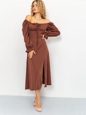 Сукня А-силуету коричнева | 6114643