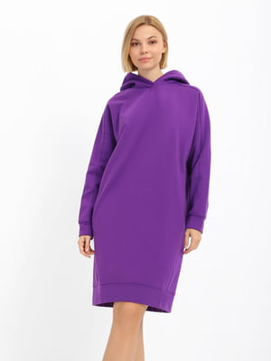 Платье-худи фиолетовое утепленное | 6116932