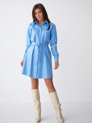 Платье-рубашка голубое | 6122111