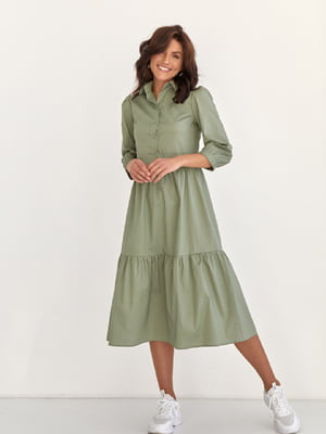 Сукня А-силуету оливкового кольору | 6122122